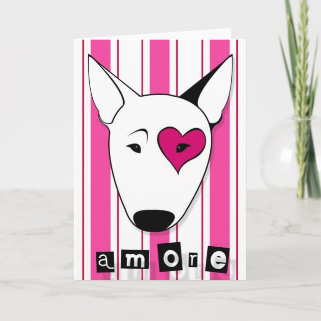 Tarjeta Festiva Amore Bull Terrier Card (Anverso)