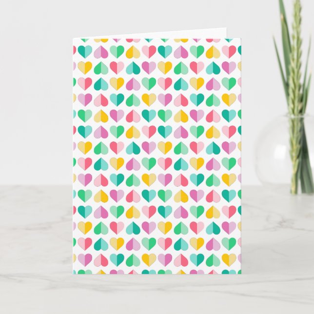 Tarjeta Festiva Amores en pasteles multi (Anverso)