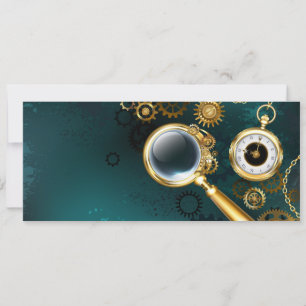 Tarjeta Festiva Ampliador en estilo Steampunk
