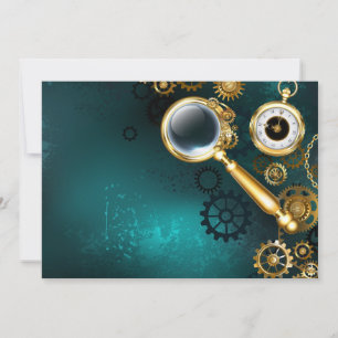 Tarjeta Festiva Ampliador en estilo Steampunk