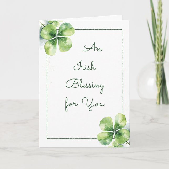 Tarjeta Festiva An Irish Blessing – Christian St. Patrick’s Day  (Anverso)