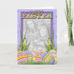 Tarjeta Festiva AÑADA SU FOTO - galletas del huevo de Pascua