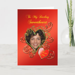 Tarjeta Festiva Añadir Corazones Día de San Valentín de foto