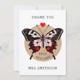 Tarjeta Festiva Añadir el nombre Cute Vintage Butterfly mejor prof