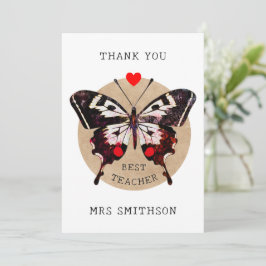 Tarjeta Festiva Añadir el nombre Cute Vintage Butterfly mejor prof