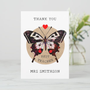 Tarjeta Festiva Añadir el nombre Cute Vintage Butterfly mejor prof