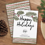 Tarjeta Festiva Añadir logotipo comercial - Ramas de negocio capri<br><div class="desc">Un saludo moderno que puede ser utilizado para cualquier corporación o pequeña empresa. Añade tu imagen y saludo favorito a este diseño hecho a mano.</div>