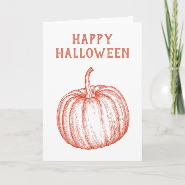 Tarjeta Festiva Añadir tu nombre Calabaza feliz de Halloween (Anverso)