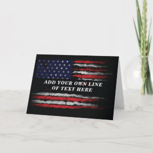 Tarjeta Festiva Añadir tu propio texto a la bandera norteamericana