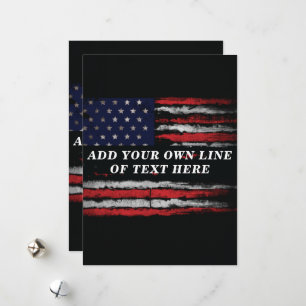 Tarjeta Festiva Añadir tu propio texto a la bandera norteamericana