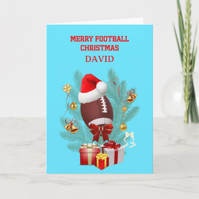 Tarjeta Festiva Añadir Un Nombre Navidades Fútbol (Anverso)