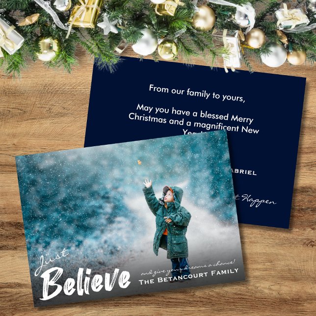 Tarjeta Festiva Añadir una foto moderna | Creer Navidades (Subido por el creador)