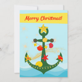 Tarjeta Festiva Anchor de Navidades náuticos