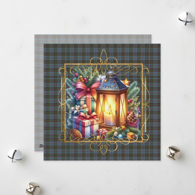 Tarjeta Festiva Anderson Ancient  Scottish Tartan Christmas  (Anverso/Reverso In Situ)