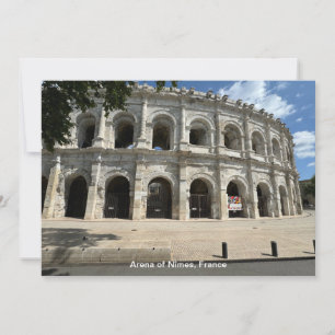 Tarjeta Festiva Anfiteatro Romano, Nimes, Francia en un