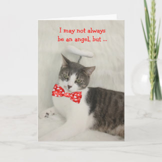 Tarjeta Festiva Angel Cat Valentine