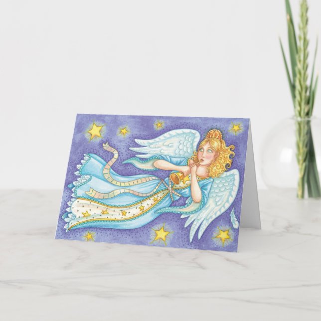 Tarjeta Festiva Ángel celeste (Anverso)