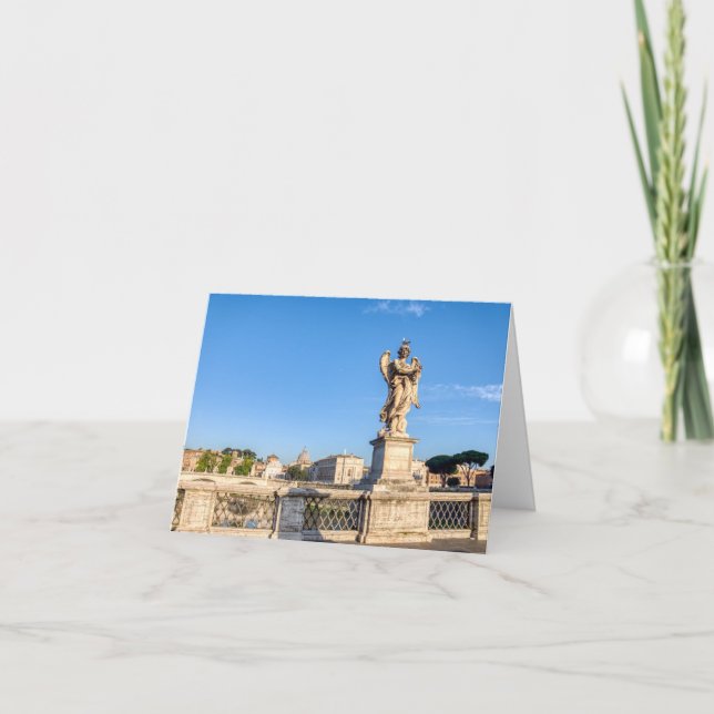 Tarjeta Festiva Ángel con Corona de Tornos - Sant'Angelo, Roma (Anverso)