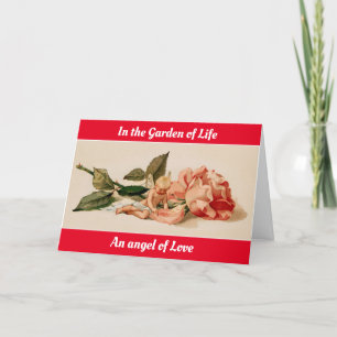 Tarjeta Festiva Ángel Con Rosa Valentine Para Una Esposa