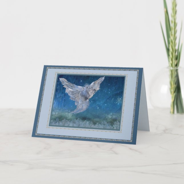Tarjeta Festiva Ángel cristalino (ajuste del marco) (Anverso)