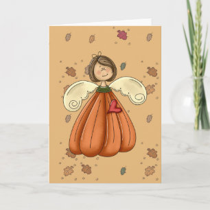 Tarjeta Festiva ángel de calabaza
