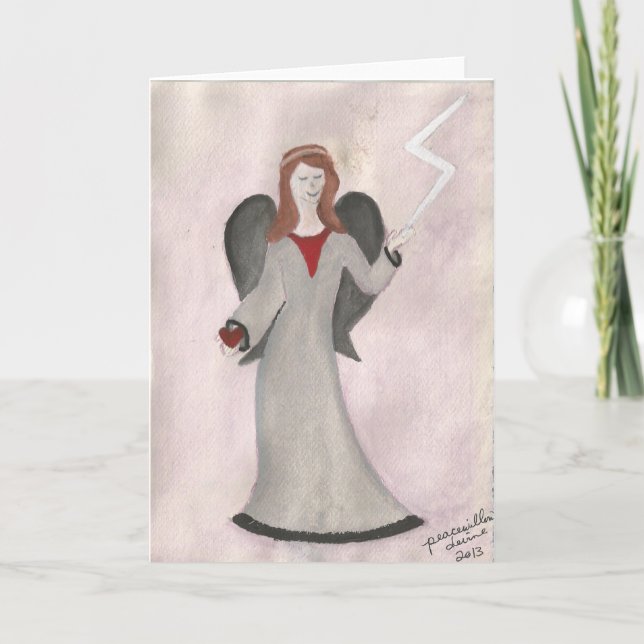 Tarjeta Festiva ángel de la fuerza… por el peacewillow (Anverso)