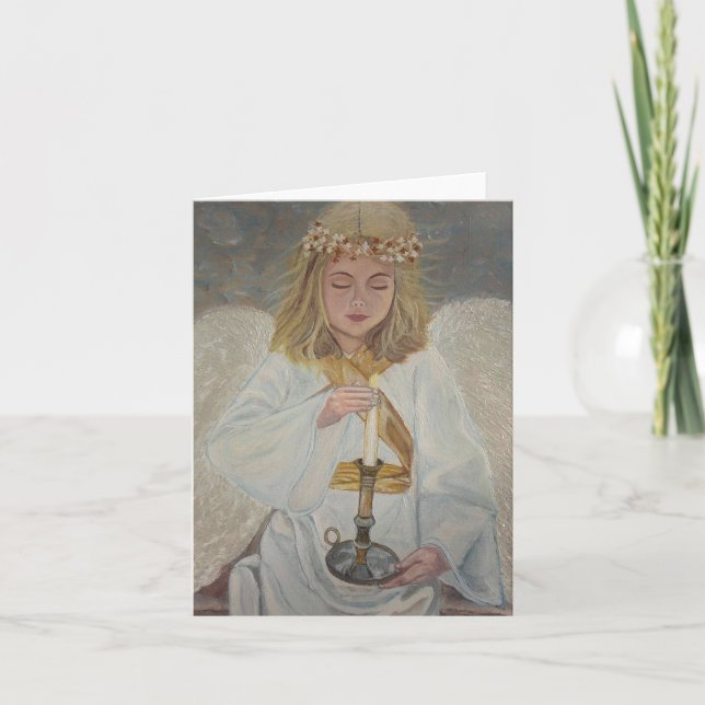 Tarjeta Festiva Ángel de la luz (Anverso)