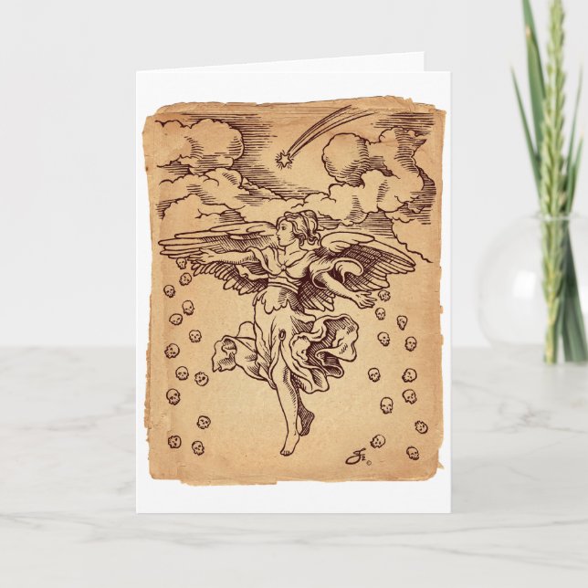 Tarjeta Festiva Ángel de la muerte de los navidades (Anverso)