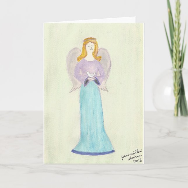 Tarjeta Festiva ángel de la paz... de la paz. (Anverso)