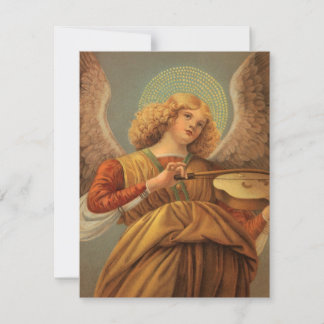 Tarjeta Festiva Ángel de la Renaissance tocando el violín Melozzo 
