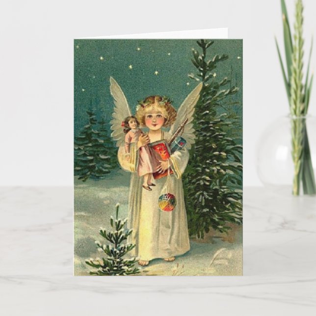 Tarjeta Festiva Ángel de la vendimia (Anverso)