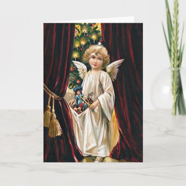 Tarjeta Festiva Ángel de la vendimia (Anverso)