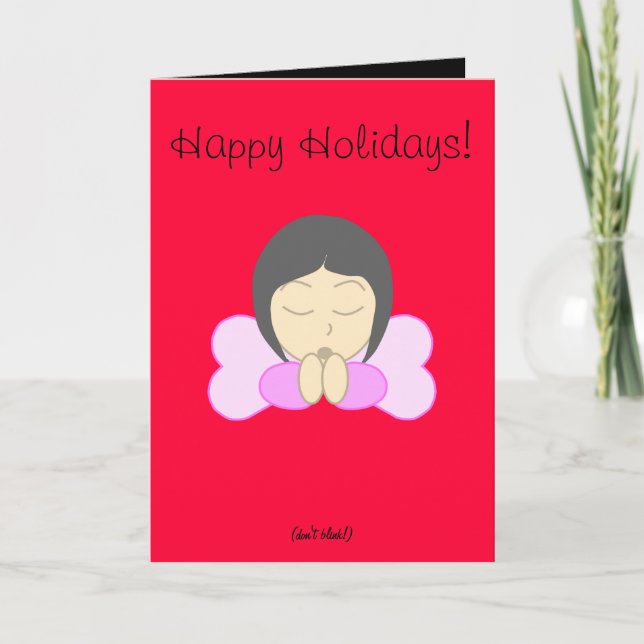 Tarjeta Festiva Ángel de llanto inspirado (Anverso)