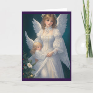 Tarjeta Festiva Ángel de los Navidades retro victorianos