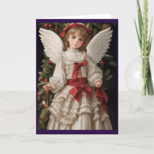 Tarjeta Festiva Ángel de los Navidades retro victorianos
