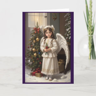 Tarjeta Festiva Ángel de los Navidades retro victorianos