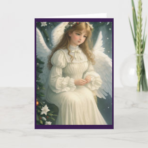 Tarjeta Festiva Ángel de los Navidades retro victorianos