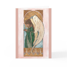 Ángel de Navidades de Art Nouveau con velas