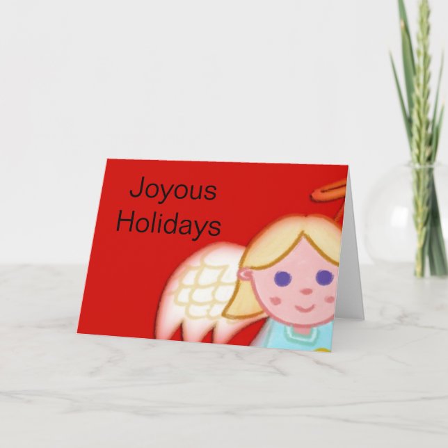 Tarjeta Festiva Ángel de Navidades de Cute (Anverso)