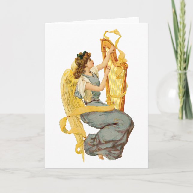 Tarjeta Festiva Ángel de navidades de Irlanda (Anverso)