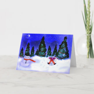 Tarjeta Festiva Ángel de nieve