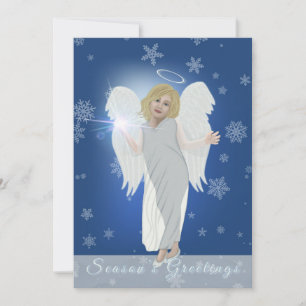 Tarjeta Festiva Ángel de nieve