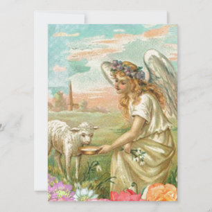 Tarjeta Festiva ángel de Pascua feliz