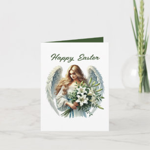 Tarjeta Festiva Ángel de Pascua feliz lindo agregar mensaje dentro