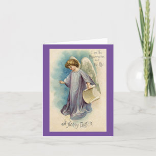 Tarjeta Festiva Ángel de Pascua Vintage