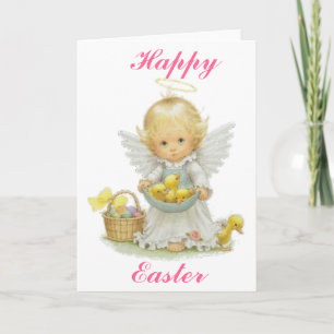 Tarjeta Festiva Ángel De Pascua Y Ducklings