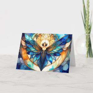 Tarjeta Festiva Ángel de vidrio tintado contemporáneo moderno eleg