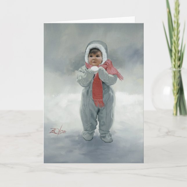 Tarjeta Festiva Ángel del invierno (Anverso)