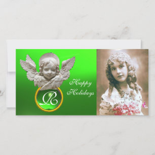 Tarjeta Festiva ÁNGEL DEL RENACIMIENTO FLORENTINO Monograma de Gem