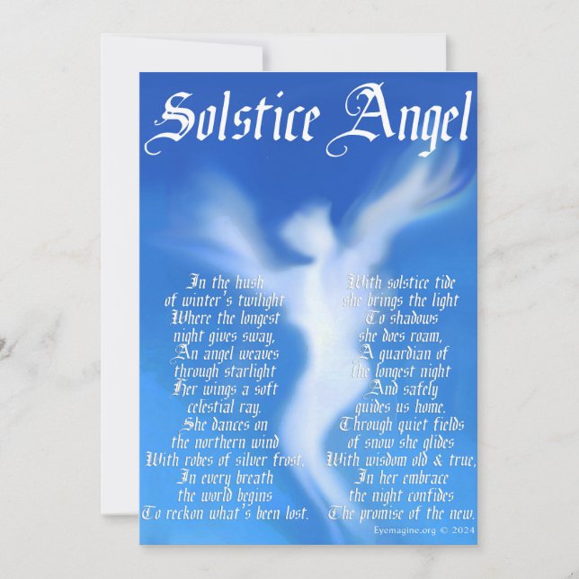 Tarjeta Festiva Ángel del solsticio (Anverso)
